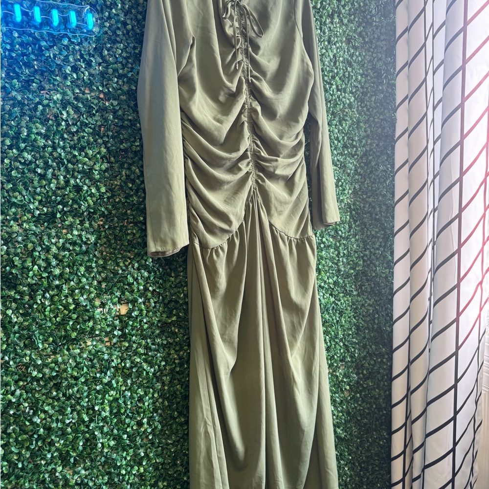 ASOS Long Sleeve Olive Dress